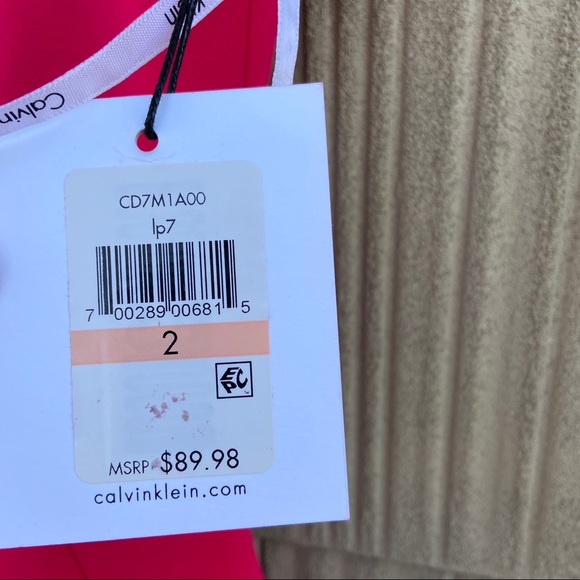 NWT Calvin Klein Bright Pink Bodycon Dress size 2 - Picture 5 of 6